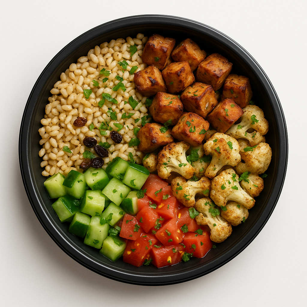 Poké Bowl Taboulé Revisité au Tempeh Épicé