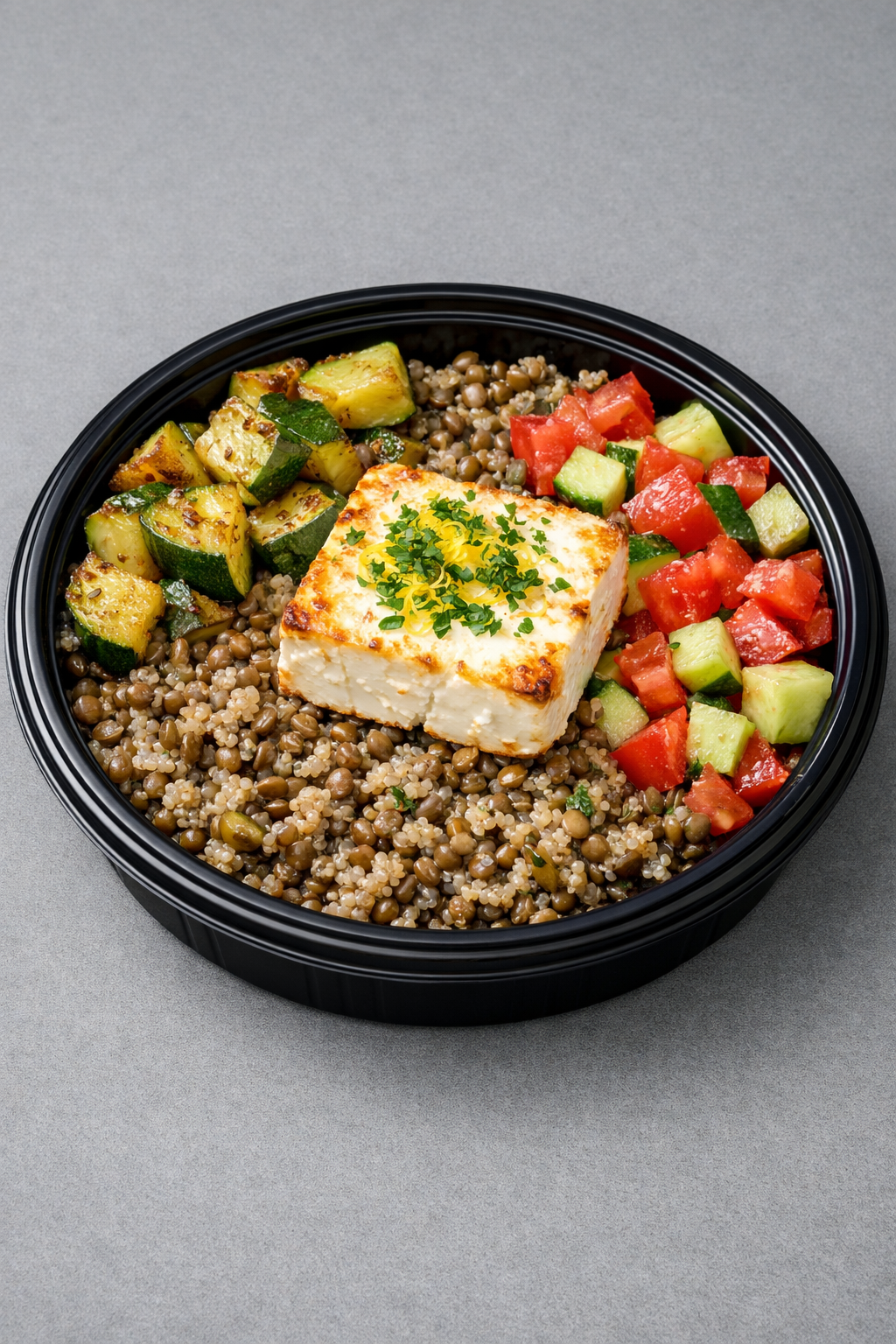 Feta chaude citron, lentilles & quinoa (Fit)