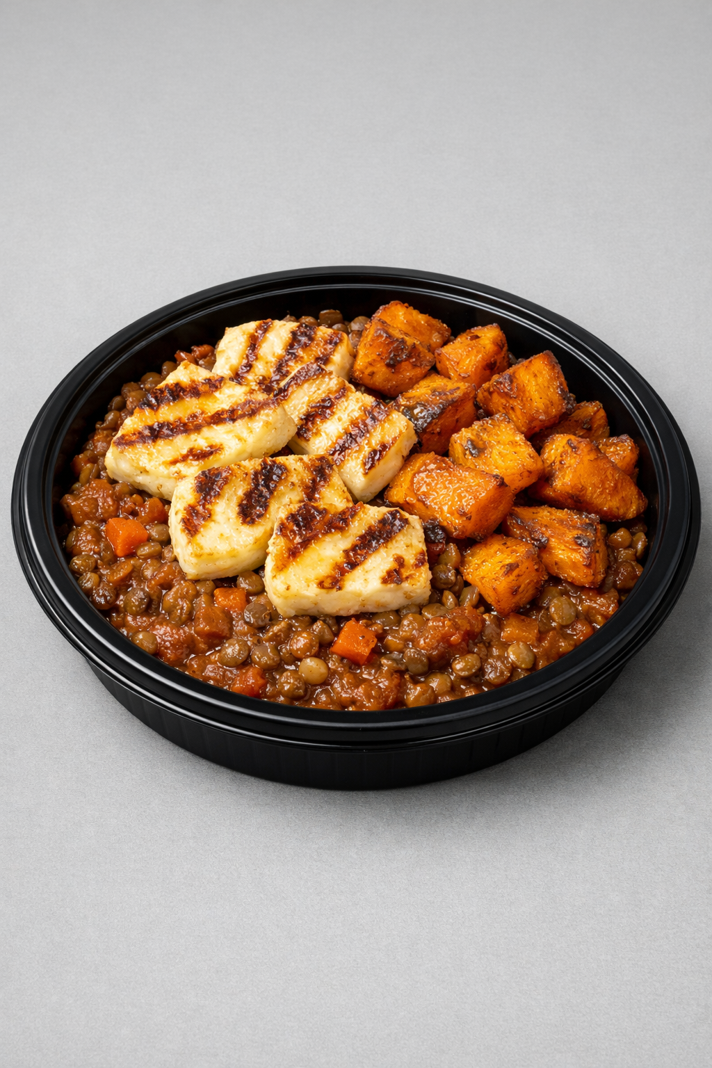 Halloumi grillé citron, lentilles & patate douce (Fit)