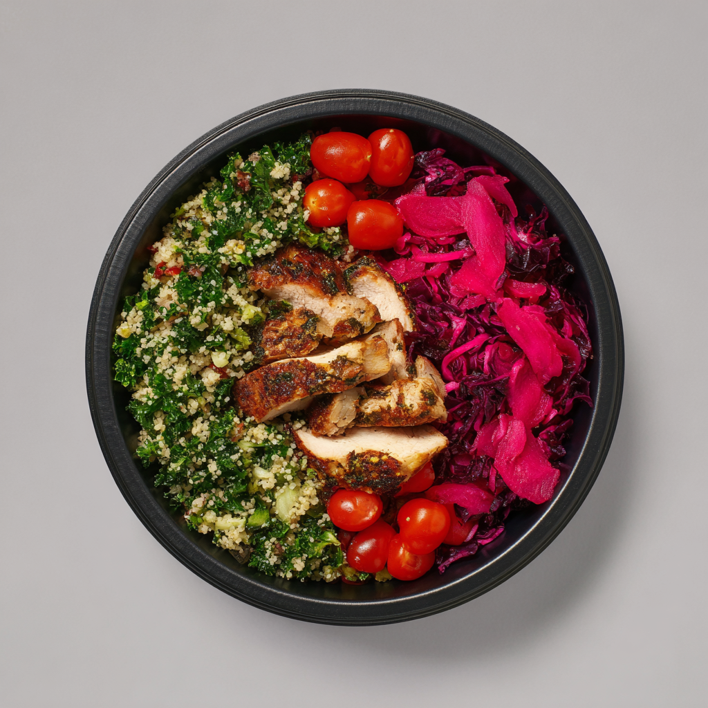 Dinde façon kefta & tabboulé brocoli