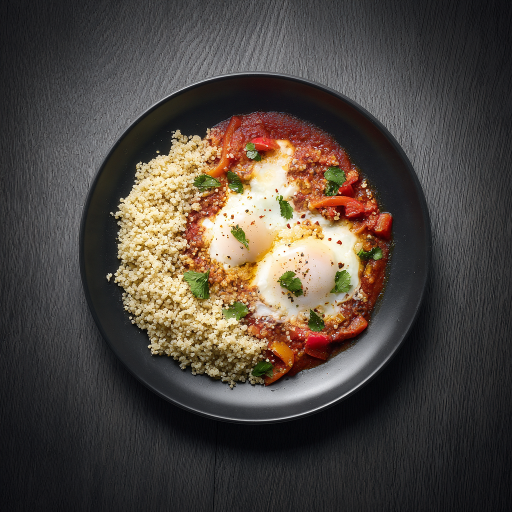 Shakshuka Fit — œufs pochés & fromage de brebis